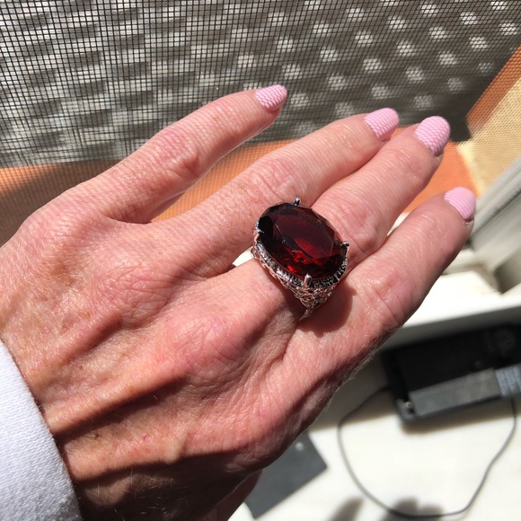 Huge Oval Honey Brazil Citrin Silver - Picture 7 of 8